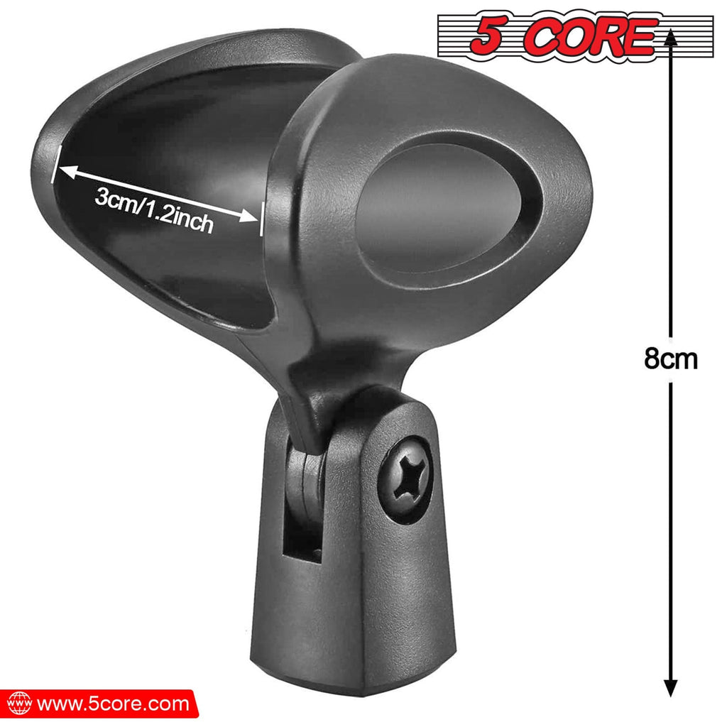 Microphone Clips for all Handheld Transmitters Universal Adjustable Mic Clips with 5/8" Male to 3/8" Female Screw Adapter Suitable for Handheld Microphones 6-Pack MC 02 6PCS