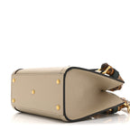 Textured Dollar Calfskin Web Mini Diana Tote Bag Oatmeal Vintage Green