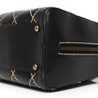 Calfskin Wild Stitch Top Handle Bag Black