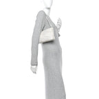 Calfskin Maxi Intrecciato Cassette Pouch On Strap Chalk