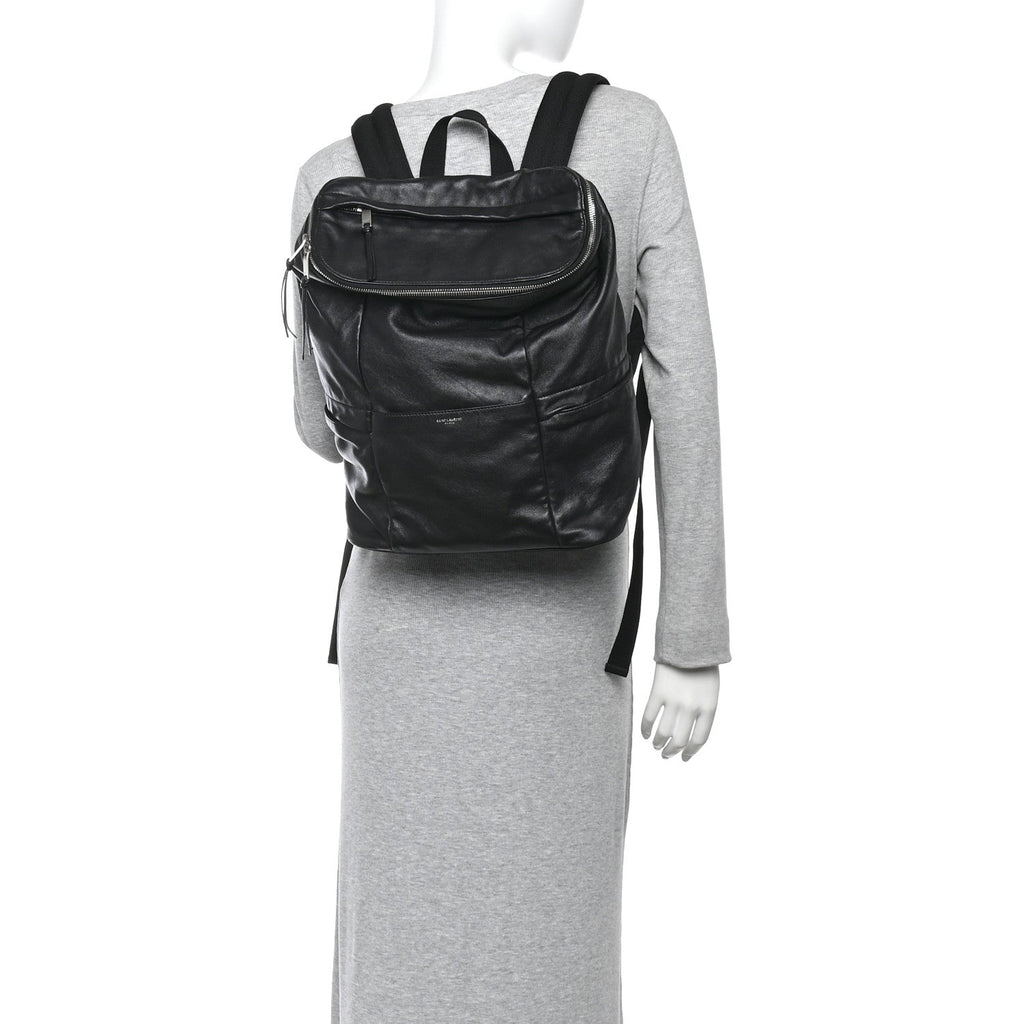 Canvas Calfskin Sid Backpack Black