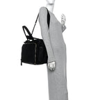 Nylon Quilted Diaper Tote Bag Black