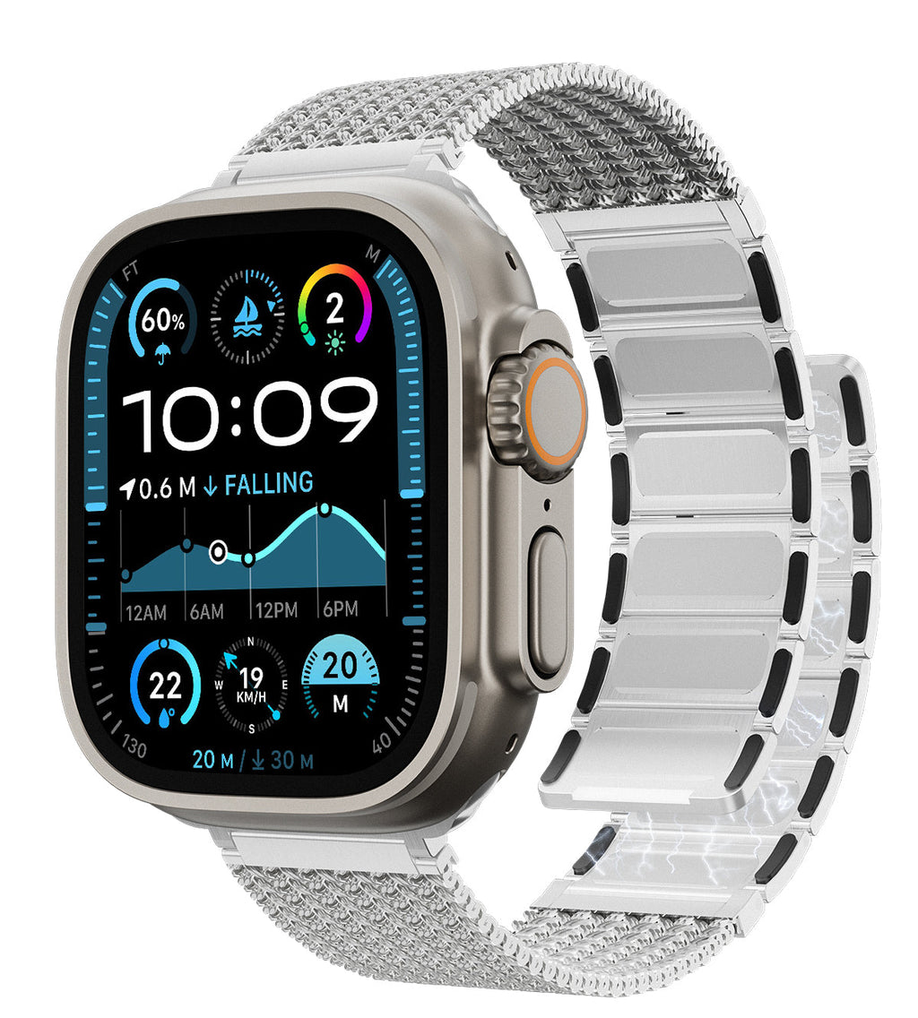 KUXIU Natural Stainless Steel Magnetic Apple Watch Band