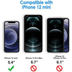 Entronix Anti-Spy Privacy Screen Protector Compatible with iPhone 12 Mini - 2-Piece Combo