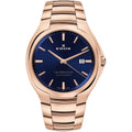 Edox Men's Automatic Watch Les Bèmonts Ultra Slim Blue Rose Gold 42mm