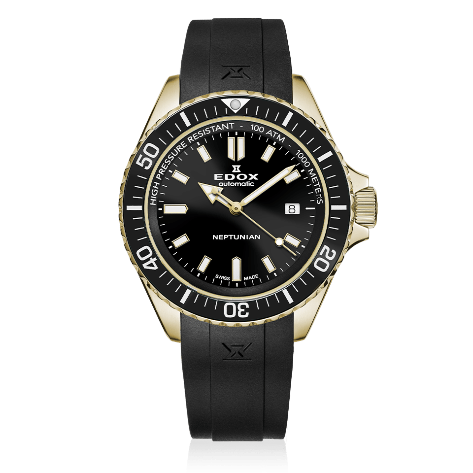 Edox Neptunian Automatic Men's Gold Black Watch