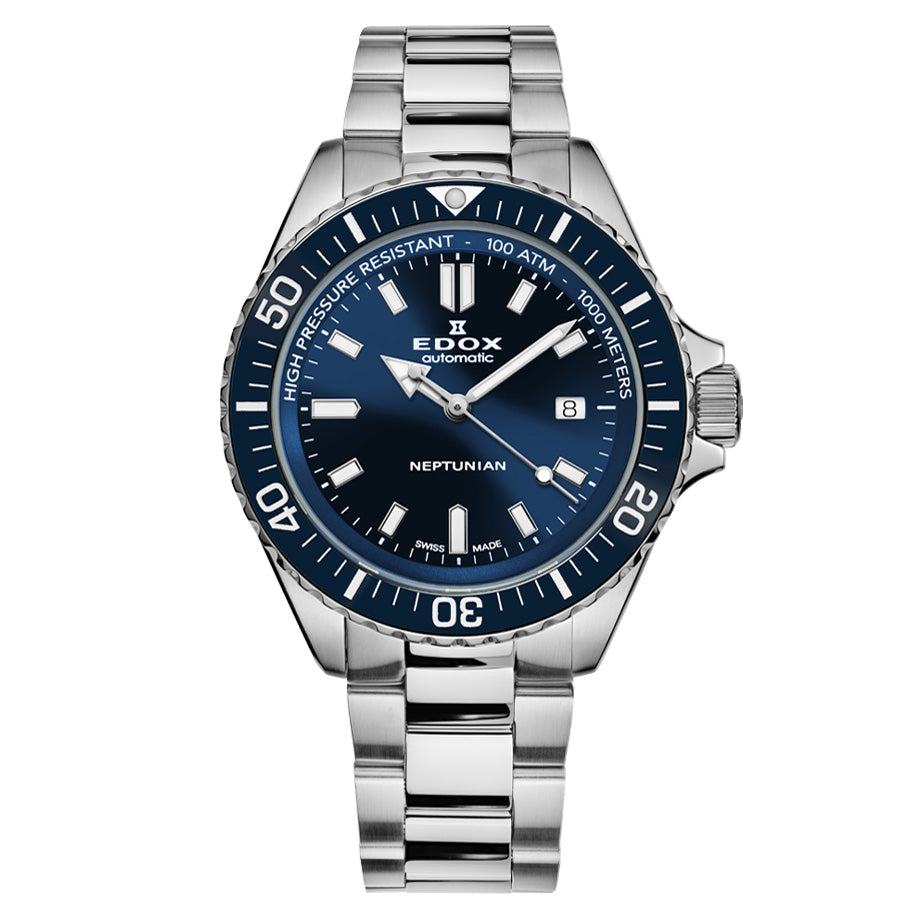 Edox Men's Watch Neptunian Automatic Steel Blue