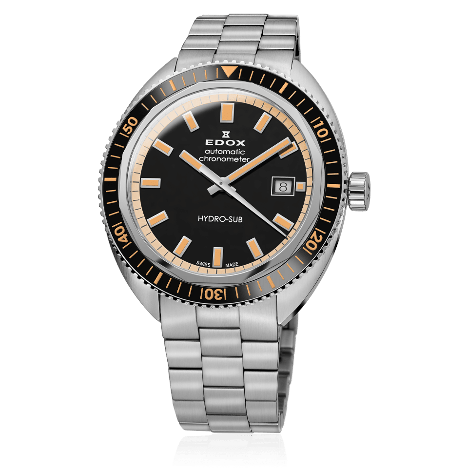 Edox Hydro-Sub Men's Silver Black Watch