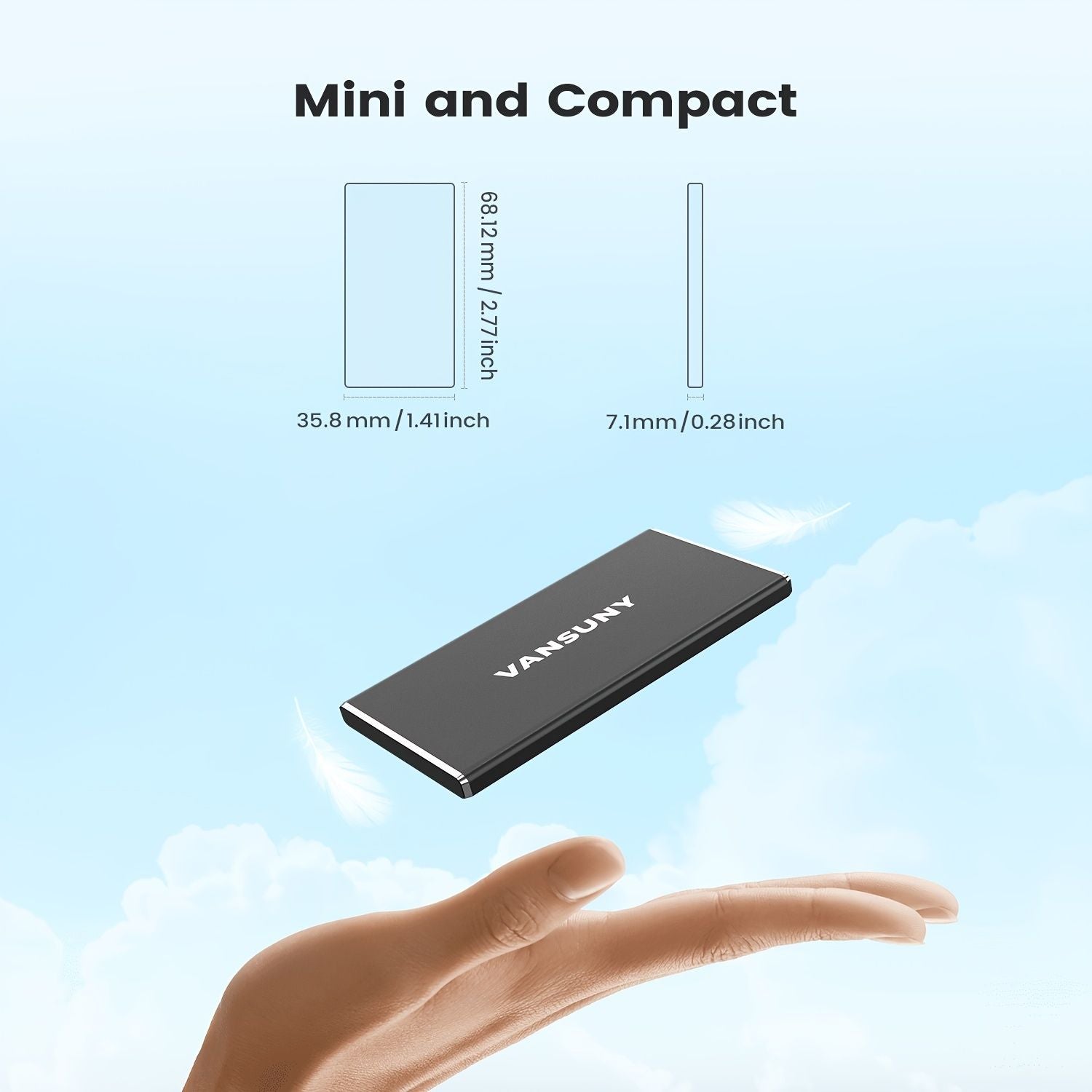 External SSD Solid State Drive; USB 3.1 Gen 2 500G High Speed Computer Built-in Hard Drive Laptop Desktop Portable Mini Solid State Drive Gift