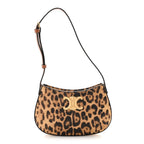 Canvas Calfskin Medium Tilly Triomphe Shoulder Bag Leopard
