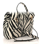 Saffiano Zebra Print Mini Lady Bag Black White