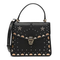 Calfskin Studded Serpenti Forever Top Handle Black