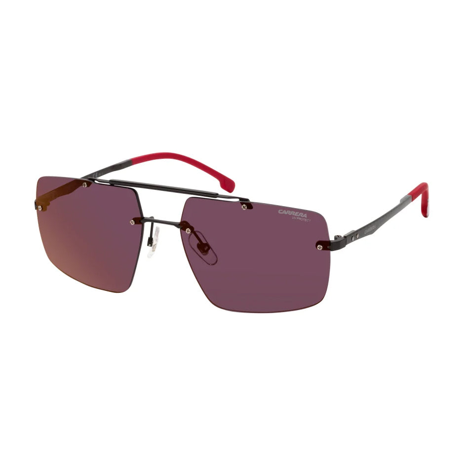 Carrera Men's Sunglasses Rimless Browline Red Mirror