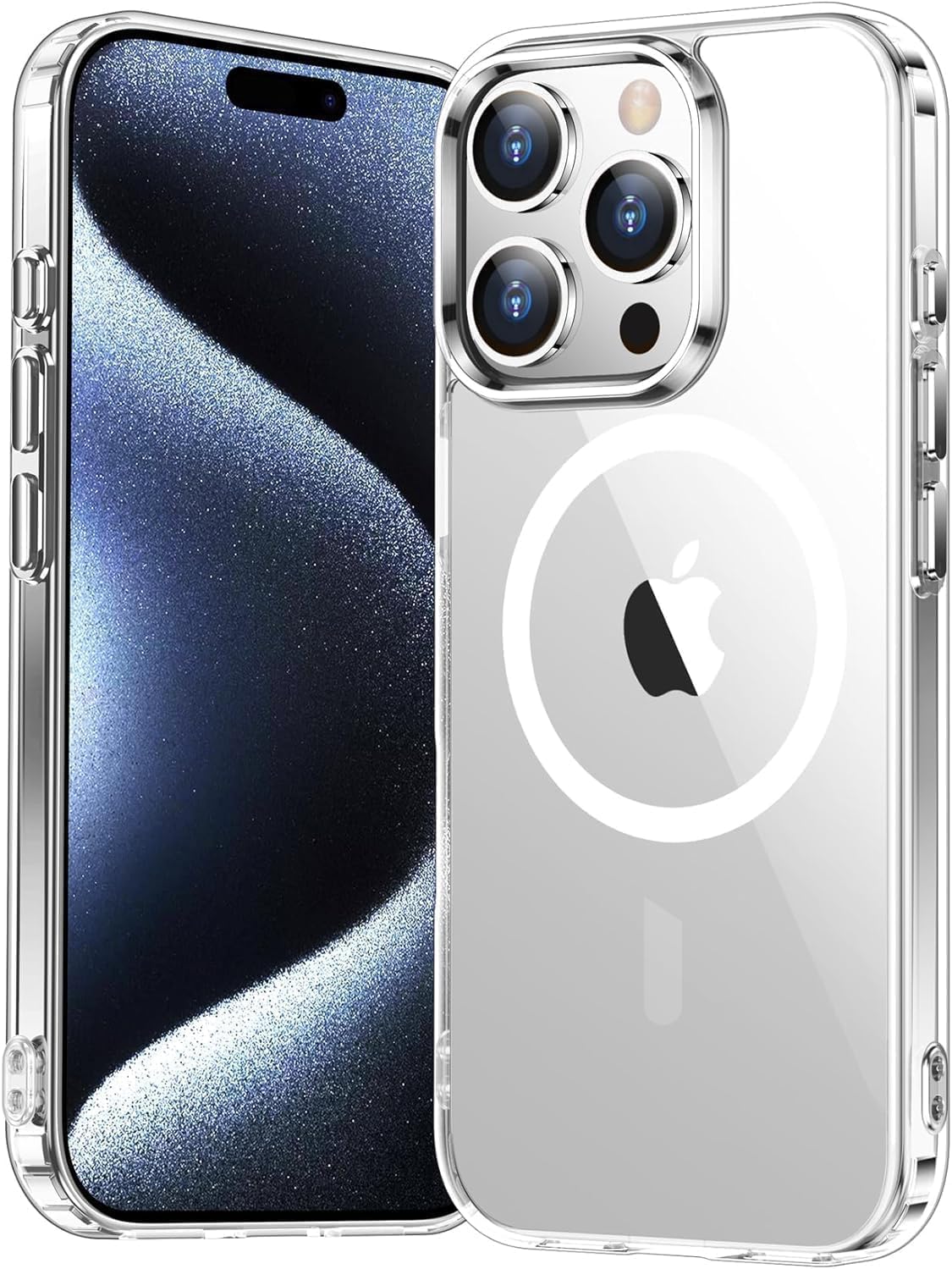 Entronix [Magnetic] Case Compatible with iPhone 15 Pro - [Hard Back] Thick Clear