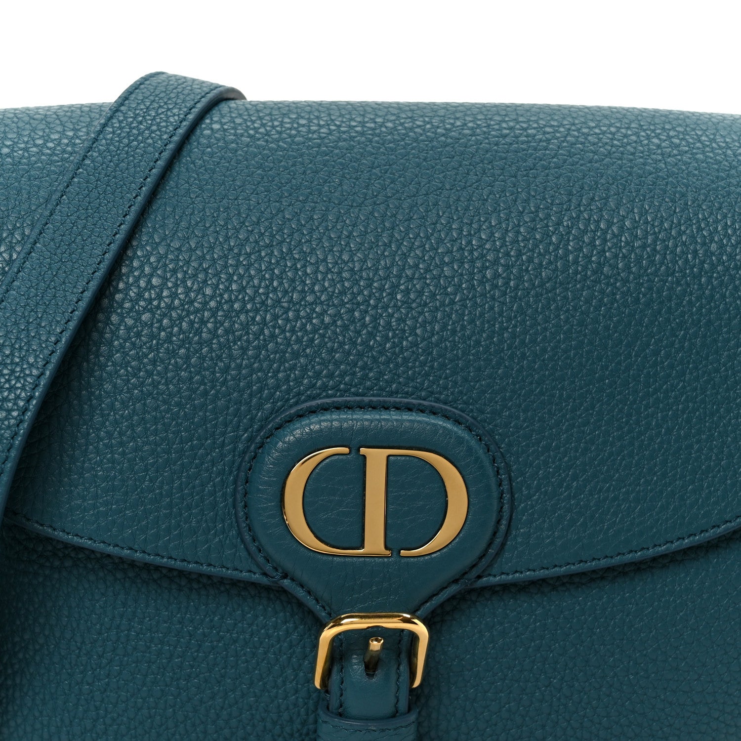 Grained Calfskin Medium Bobby Flap Steel Blue