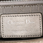 Metallic Lambskin Cannage Mini Lady Dior Silver