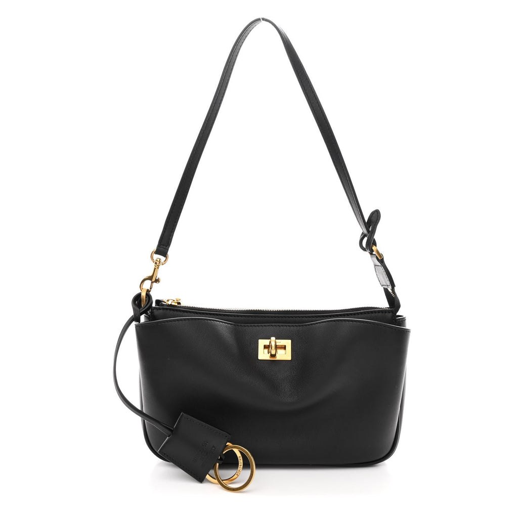 Natural Smooth Calfskin Rodeo Sling Pochette Black