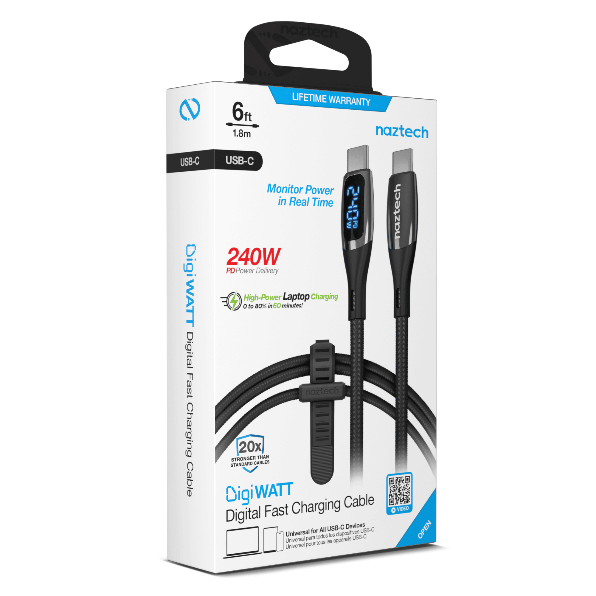 DigiWATT USB-C to USB-C Digital LED Cable 6ft