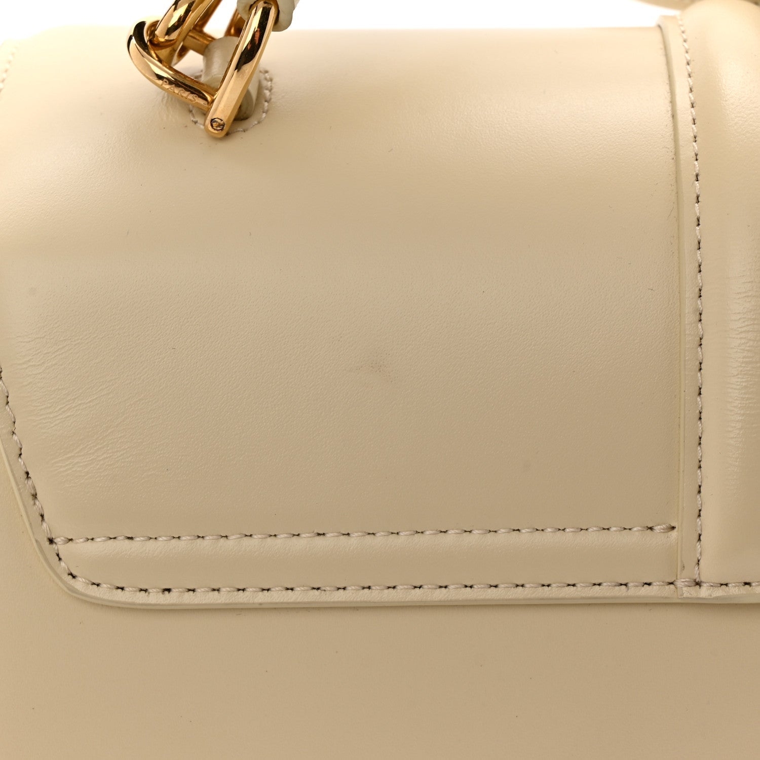 Satinated Calfskin Small 16 Top Handle Bag Beige