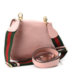 Roxy Calfskin Web Medium Blondie Top Handle Shoulder Flap Bag Powder Pink