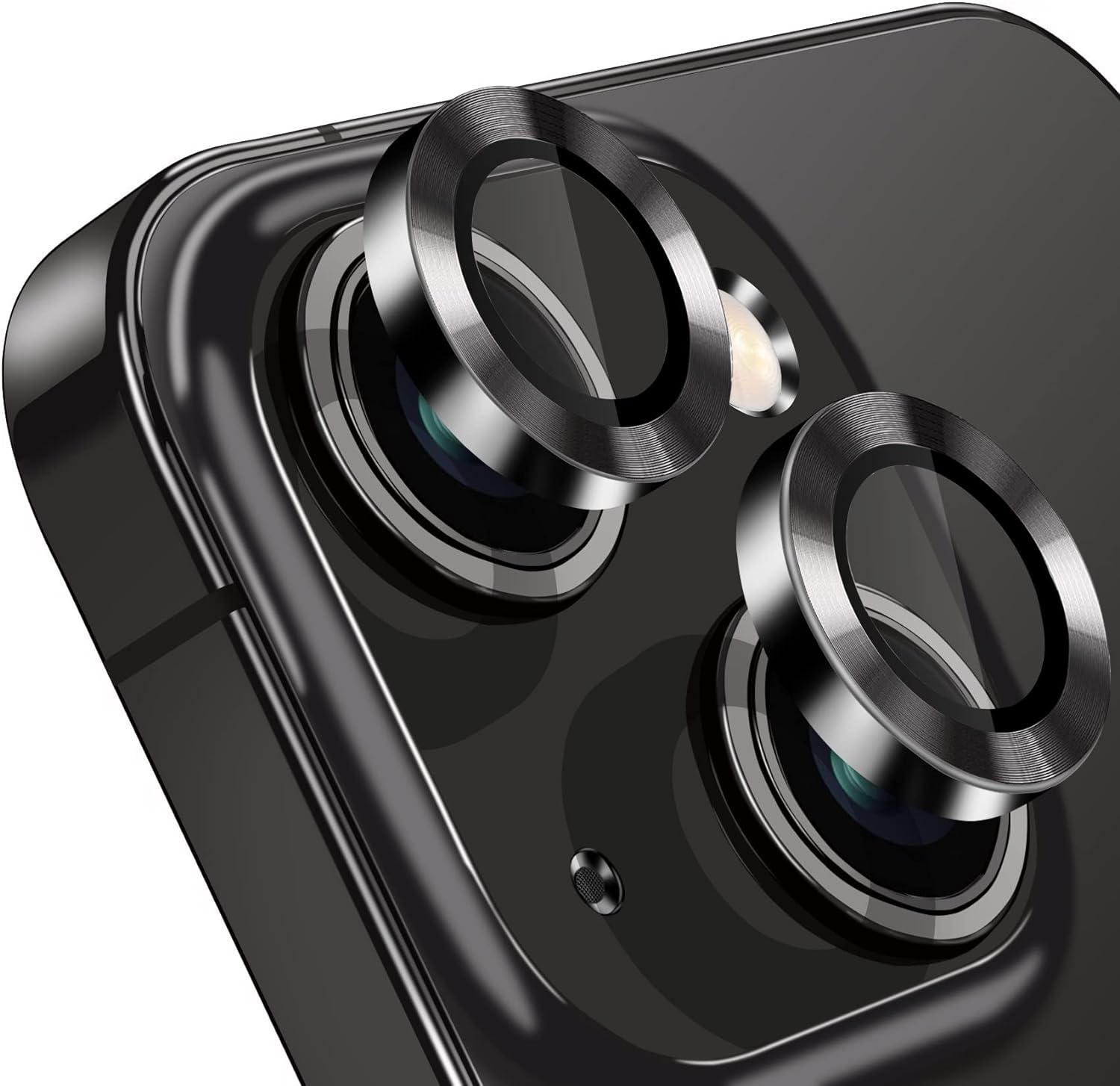 Entronix Camera Lens Protector Compatible with iPhone 15/15 Plus - Luxury Metal