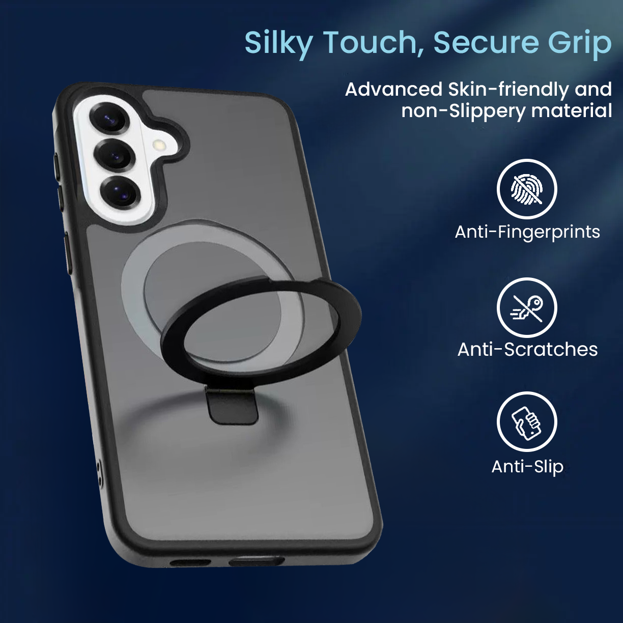 [DIS] Entronix [Magnetic] Case Compatible with Galaxy A26 - Translucent Frosted Matte Gripstand