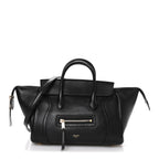 Supple Shiny Lambskin Little New Luggage Black