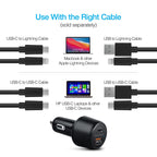 SpeedMax65 PD65W + QC3 Car Charger