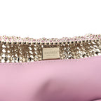 Crystal Embellished Metallic Lambskin Mini Chanel 22 Light Pink