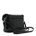 Calfskin Y Quilted Monogram Toy Loulou Crossbody Bag Black