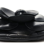 Lambskin Mini Camellia Bouquet Clutch With Chain Black