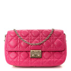 Lambskin Cannage Miss Dior Promenade Pouch Fuchsia