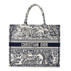 Canvas Embroidered Large Dioriviera Toile De Jouy Book Tote Blue
