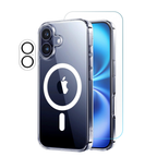 Entronix Bundle Compatible with iPhone 17 - [Magnetic] Clear Case, 1 Clear Screen Protector & 1 Camera Lens Protector
