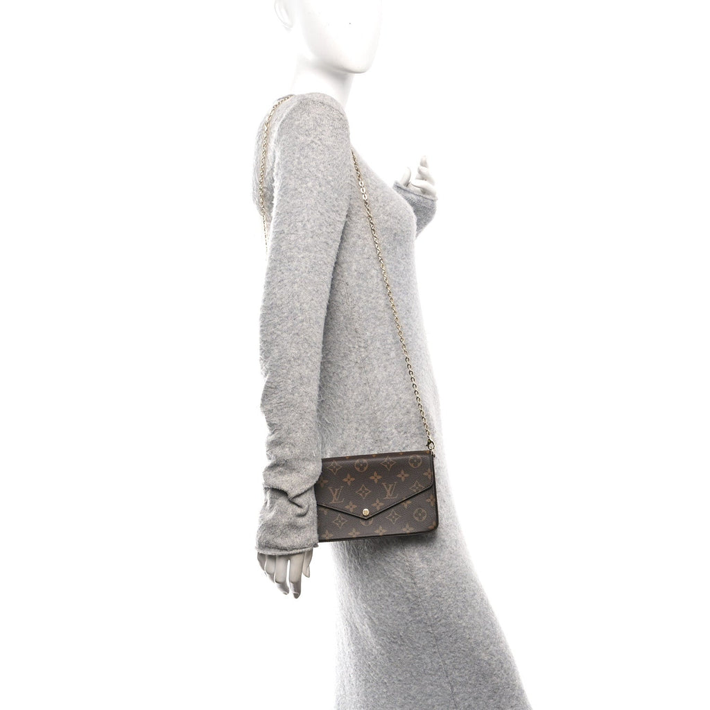 Monogram Pochette Felicie Chain Wallet Fuchsia