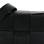Lambskin Maxi Intrecciato Extra Mini Cassette Crossbody Bag Black