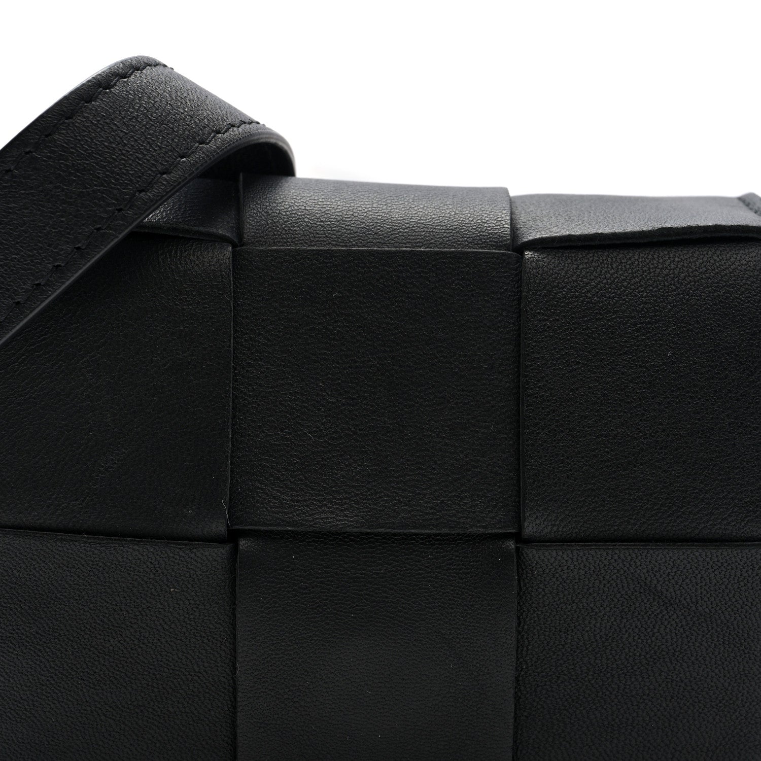 Lambskin Maxi Intrecciato Extra Mini Cassette Crossbody Bag Black