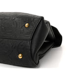 Calfskin Embossed Medium Margot Top Handle Satchel Black