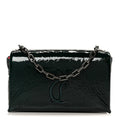 Naplak Patent Calfskin Monochrome Loubi54 Shoulder Bag Green