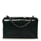 Naplak Patent Calfskin Monochrome Loubi54 Shoulder Bag Green