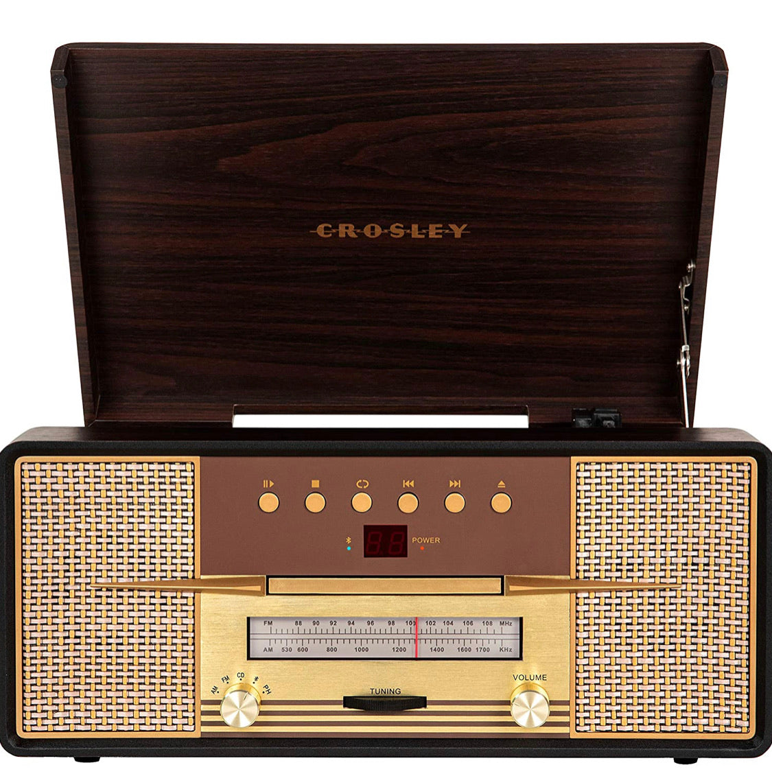 Crosley Rhapsody 3-speed Turntable With Bluetooth, Am/fm Radio, Cd Player, And Aux-in