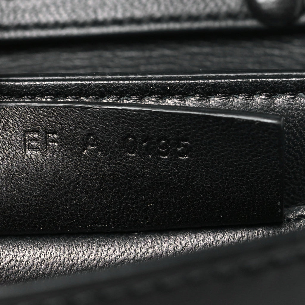 Calfskin Bow Cut Chain Wallet Black