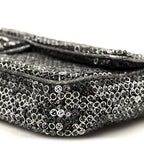Sequin East West Flap Dark Silver
