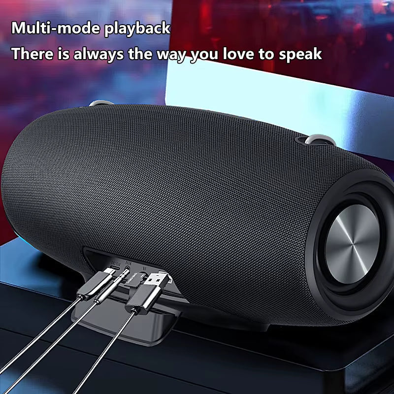 Waterproof Wireless Speaker with Shoulder Strap, Portable Design, Enhanced Stereo Sound and Deep Bass, 40 Hours Playtime