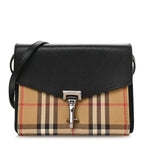 Derby Calfskin House Check Small Macken Crossbody Bag Black Archive Beige