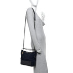Tweed Calfskin Quilted Medium Gabrielle Hobo Black Blue