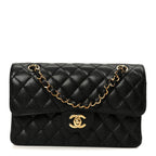 Caviar Quilted Small Double Flap Black