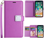 Entronix Case Compatible with iPhone 12/12 Pro - Foldable Leather Wallet, Card Holder & Lanyard