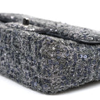 Sequin Quilted Small Single Flap Grey Dark Grey