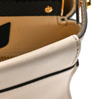 Vitello Seta Snakeskin Monster Eyes Medium Peekaboo Iconic Satchel  Amido Sand Black